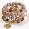 Trend Simple Metal Tree Of Life Candy Beads Multilayer Fashion Bracelet Nhsc248191