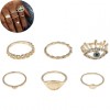 Fashion Concise Devil Eye Sixpiece Combination Alloy Ring Nhsc248192