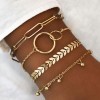 Fashion Metal Wild Small Gold Beads Fourpiece Alloy Bracelet Nhsc248195