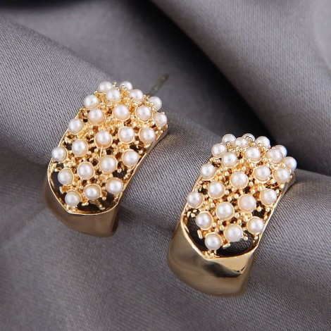 Korean Fashion Sweet Ol Simple Pearl Earrings Wholesale Nhsc249455