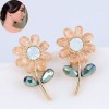 Korean Fashion Sweet Crystal Flower Stud Earrings Wholesale Nhsc249971