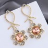 Korean Fashion Metal Simple Diamond Flower Alloy Stud Earrings For Women Nhsc251977