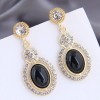 Korean Fashion Metal Simple Inlaid Womens Alloy Earrings Nhsc251978
