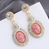 Korean Fashion Metal Simple Inlaid Womens Alloy Earrings Nhsc251978