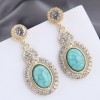 Korean Fashion Metal Simple Inlaid Womens Alloy Earrings Nhsc251978