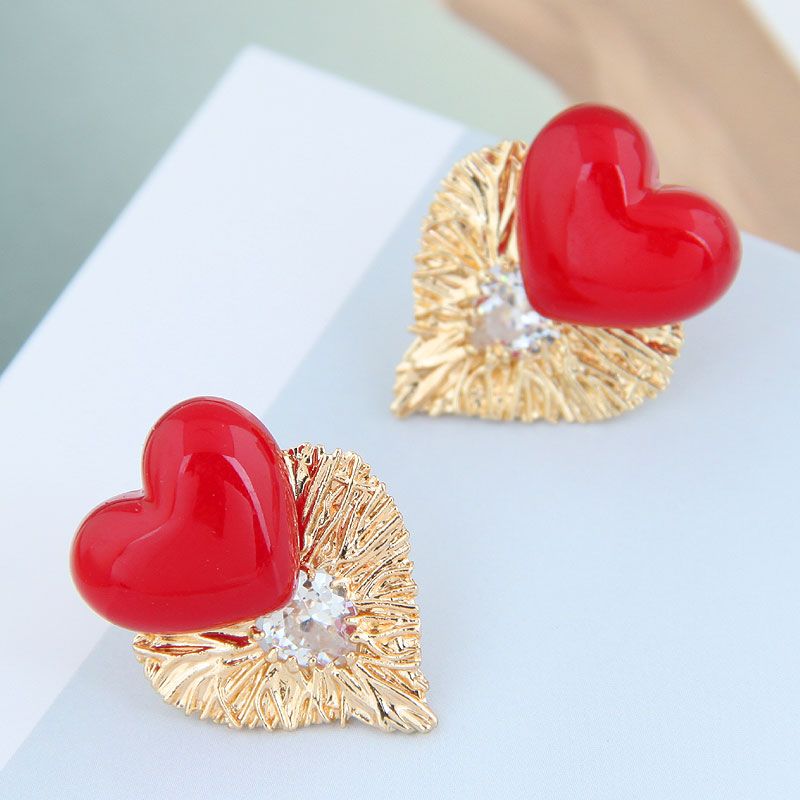 Korean Fashion Sweet And Versatile Pearl Loveshaped Alloy Earrings Nhsc251979
