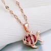 Korean  Fashion Copper Microinlaid Zircon Cartoon Fish Necklace Nhsc254664