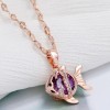 Korean  Fashion Copper Microinlaid Zircon Cartoon Fish Necklace Nhsc254664