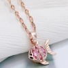 Korean  Fashion Copper Microinlaid Zircon Cartoon Fish Necklace Nhsc254664