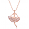 Korean Fashion Style Copper Microinlaid Zircon Ballet Girls Necklace Nhsc255223