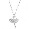 Korean Fashion Style Copper Microinlaid Zircon Ballet Girls Necklace Nhsc255223