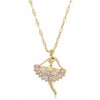 Korean Fashion Style Copper Microinlaid Zircon Ballet Girls Necklace Nhsc255223