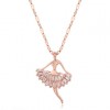 Korean Fashion Style Copper Microinlaid Zircon Ballet Girls Necklace Nhsc255223