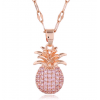 Korean Fashion Style Copper Microinlaid Zircon Pineapple Necklace Nhsc255224
