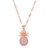 Korean Fashion Style Copper Microinlaid Zircon Pineapple Necklace Nhsc255224