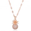Korean Fashion Style Copper Microinlaid Zircon Pineapple Necklace Nhsc255224