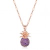 Korean Fashion Style Copper Microinlaid Zircon Pineapple Necklace Nhsc255224
