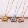 Korean Fashion Copper Microinlaid Zircon Wallet Necklace Nhsc255229