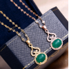 Korean Fashion Stylish Copper Microinlaid Zircon Gourd Bag Necklace Nhsc255231