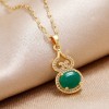 Korean Fashion Stylish Copper Microinlaid Zircon Gourd Bag Necklace Nhsc255231