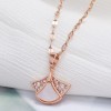 Korean Fashion Copper Microinlaid Zircon Angel Necklace Nhsc255233