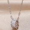 Fashion Copper Microinlaid Zircon Simple Circle Necklace Nhsc256402
