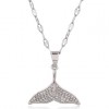Korean Fashion Style Copper Microinlaid Zircon Fish Tail Personalized Necklace Nhsc256415