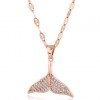 Korean Fashion Style Copper Microinlaid Zircon Fish Tail Personalized Necklace Nhsc256415