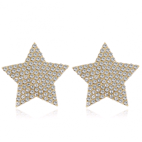 Fashion Metal Flashing Diamond Fivepointed Star Earrings Wholesale  Nhsc256886