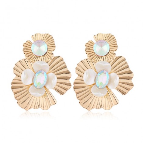 Fashion Metal Flower Exaggerated Earrings Nhsc258920