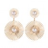 Fashion Metal Sunflower Exaggerated Earrings Nhsc258922