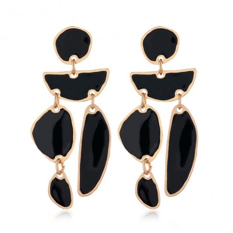 Fashion Metal Color Contrast Geometric Shape Exaggerated Earrings Nhsc258930