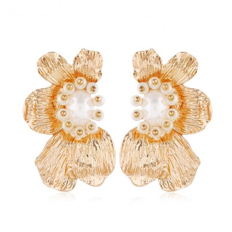 Fashion Metal Flower Exaggerated Earrings Nhsc258931