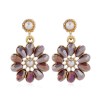 Korean Fashion Sweet Ol Daisy Flower Crystal Earrings Nhsc260323