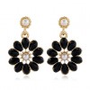 Korean Fashion Sweet Ol Daisy Flower Crystal Earrings Nhsc260323