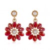 Korean Fashion Sweet Ol Daisy Flower Crystal Earrings Nhsc260323