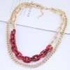 Fashion Metal Simple  Doublelayer Chain Necklace Nhsc260332