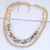 Fashion Metal Simple  Doublelayer Chain Necklace Nhsc260332