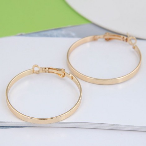 Korean Fashion Metal Simple Glossy Alloy Earrings For Women Nhsc263997