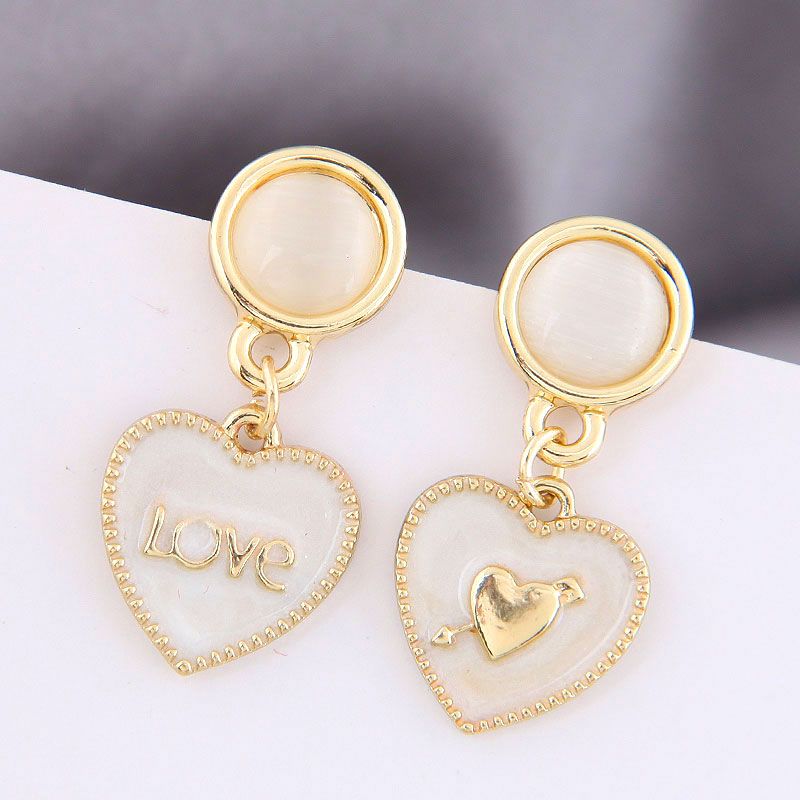 Korean Fashion Sweet Ol Love Alloy Earrings For Women Hotsaling Nhsc264001