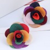 New Fashion Pastoral Simple Fabric Rose Alloy Earrings For Women Nhsc264003