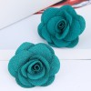 New Fashion Pastoral Simple Fabric Rose Alloy Earrings For Women Nhsc264003