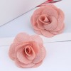 New Fashion Pastoral Simple Fabric Rose Alloy Earrings For Women Nhsc264003