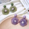 Korean Fashion Retro Chiffon Flower Sweet Alloy Stud Earrings Nhsc264009