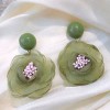 Korean Fashion Retro Chiffon Flower Sweet Alloy Stud Earrings Nhsc264009
