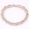 Copperplated Real Gold Graceful Sparkling Zircon  Bracelet Nhsc264712
