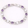 Copperplated Real Gold Graceful Sparkling Zircon  Bracelet Nhsc264712