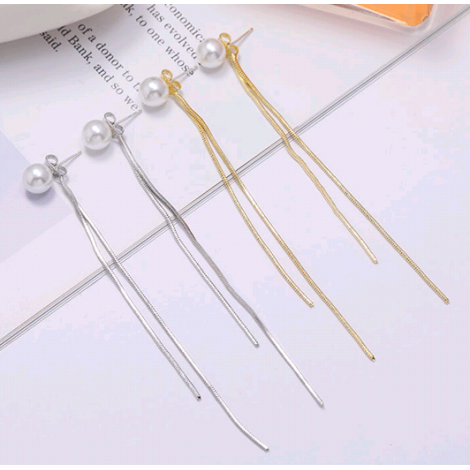 Korean New Fashion Simple Pearl Tassel Earrings For Women Hotselling Wholesale Nhsc266755