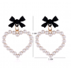 New Fashion Metal Simple Bow Love Pearl Earrings For Women Hotselling Nhsc266756