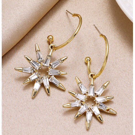 Fashion New Bright Sunflower Alloy Earrings Nhsc266762